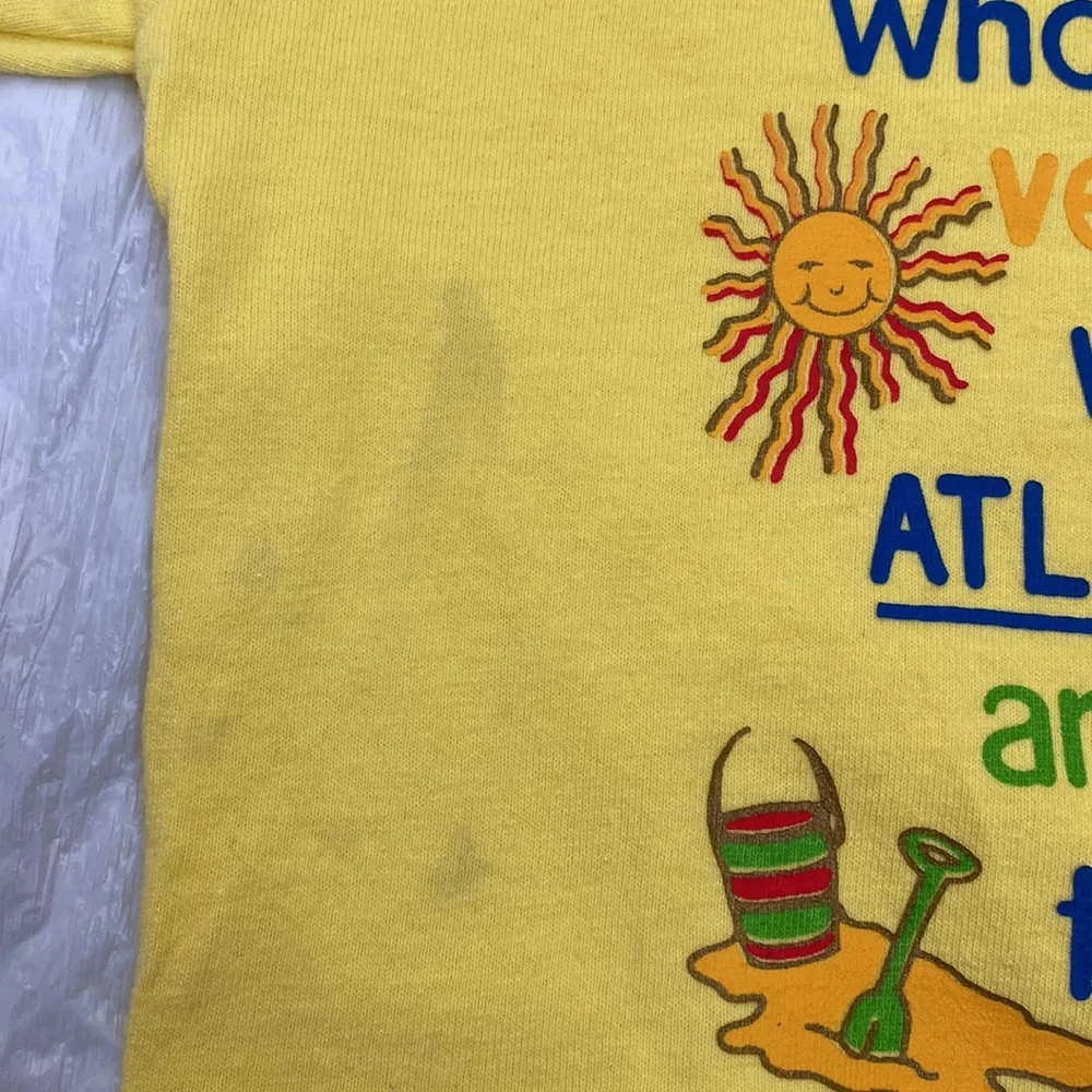 Hanes Kids Atlantic City Graphic Tee Yellow 4T Novelty Print - Picture 6 of 12